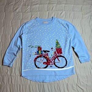 M&C Sportswear Sweatshirt Christmas Bicycle Gifts Women’s Medium Christmas